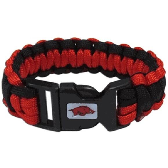 NCAA Arkansas Razorbacks Survival Bracelet Paracord 9" Outdoor Survivor New SEC - Picture 1 of 3